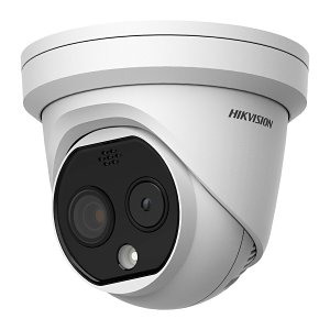 Hikvision DS-2TD1228-7-QA HeatPro Series 256 x 192 Thermal Turret IP Camera, 6.9mm Fixed Lens, White