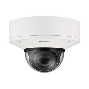 Hanwha XNV-9083R Wisenet X Series, WDR IP67 4K 4.4-9.3mm Motorized Varifocal Lens, IR 50M IP Dome Camera, White