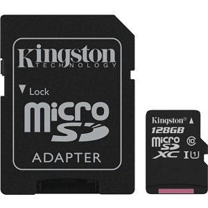 Kingston SDCS/128GB MicroSDXC Card, 128GB, 80MB/s, 10MB/s, Kingston