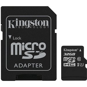 Kingston SDCS/32GB 32GB microSDHC Canvas Select 80R CL10 UHS-I Card+ SD Adapter