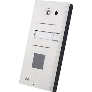2N Analog Vario Series, 1-Button Intercom Door Station Module, IP53, Supports Card Readers, Silver