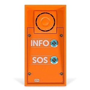 2N IP Safety2-Button Security Intercom Door Station Module with Loudspeaker, IP69K, 12VDC, Orange