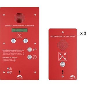 Castel REFUGE EAS 3 PACK 1-Button 3-EAS Station and LCD Intercom Unit (440.8953)