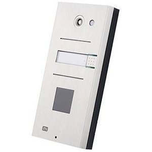 2N Analog Vario Series, 1-Button Intercom Door Station Module with Camera, IP53, Supports Card Readers, Silver