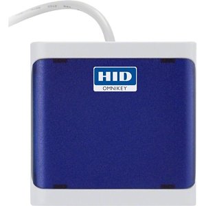 HID R50270001 OMNIKEY 5027 Contactless High Frequency 13.56 MHZ Keyboard Emulation Smart Card Reader, Dark Blue