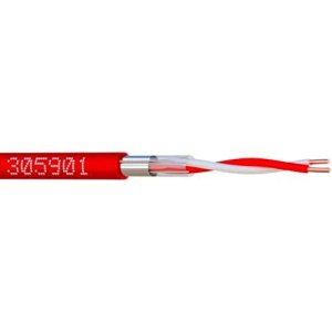 Elbac 305901-B1 SYT LY9ST AWG20 Red Shielded Fire Cable, 1-Core, 100m
