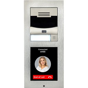 2N K-915001V-1B-T IP Verso Series, 1-Button Intercom Kit Door Station Module with Touchscreen, Silver