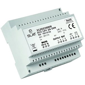 SLAT 3120220000 Intrusion Power Supply Unit EC2 12V 2A DIN 105 x 90 x 62