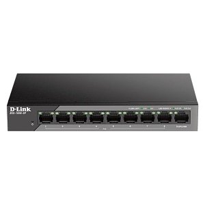 D-Link DSS-100E-9P 8-Port Unmanaged Desktop Fast Ethernet PoE Surveillance Switch with 1 x 1GbE RJ45 Port, 92W