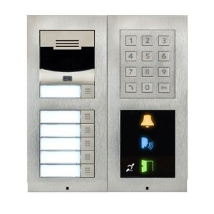 2N K-915001VP-6B-K IP Verso Series, 6-Button Intercom Kit Door Station Module with Touchscreen and Keypad, Silver