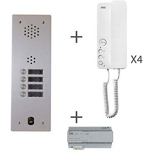 Urmet KA83-104 Audio Kit with 4 Intercom, Voice Programmable