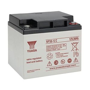 Yuasa NP38-12IFR Industrial NP Series, 12V 38Ah Valve Regulated Lead Acid Battery, Flame Retardant, 20-Hr Rate Capacity, General Purpose