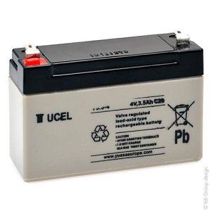 Yuasa Y3.5-4 Yucel Y Series, 4V 3.5Ah  Valve Regulated Lead Acid Battery, 20-Hr Rate Capacity, General Purpose