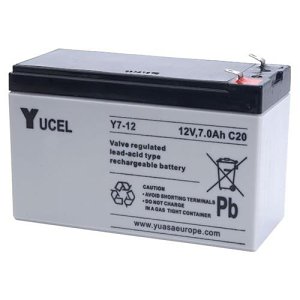 Yuasa Y7-12 Yucel Y Series, 12V 7Ah Valve Regulated Lead Acid Battery, 20-Hr Rate Capacity, General Purpose