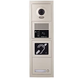 Aiphone GTBVH1P 1-Button GT Video Door Station, Modular 1 x 4 Modules, Accessibility, Magnetic Loop