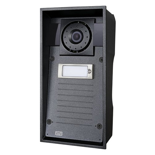 2N IP Force 1-Button Intercom Door Station Module with Camera, Black