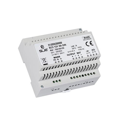 SLAT 3120520000 Intrusion Power Supply Unit EC2 12V 5A DIN 105 x 90 x 62