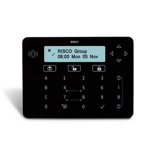 RISCO RPKELPB0000B Elegant Touch Keypad with 13.56 MHz Reader for LightSYS, LightSYS+ and ProSYS Plus, Black