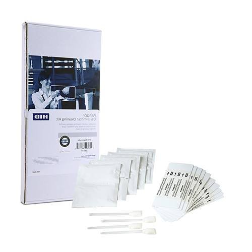 HID FARGO 86177 DTC-4000 and DTC-4500 Cleaning Kit includes: 2 Printhead Cleaning Pens, 10, Cleaning Cards, 10 Cleaning Pads.