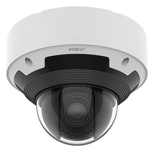 Hanwha XNV-8083Z Wisenet X Series, IP66-IP67 6MP 4.4-9.3mm Motorized Varifocal Lens, AI Vandal IP Dome Camera, White