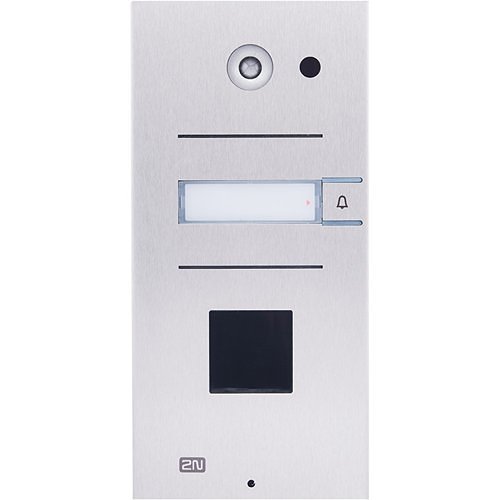 2N IP Vario 1-Button Intercom Door Station Module with Camera, Supports Card Readers, Silver