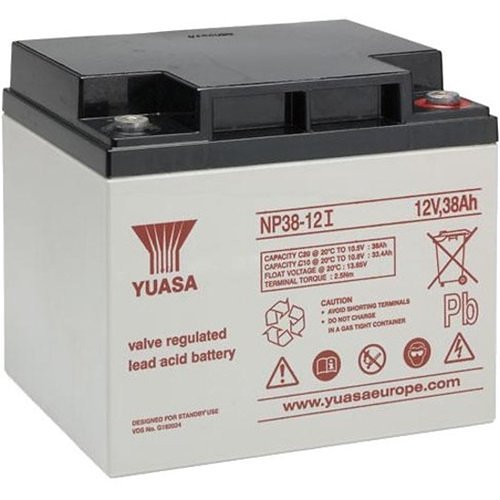 Yuasa NP38-12I Industrial NP Series, 12V 38Ah Valve Regulated Lead Acid Battery, 20-Hr Rate Capacity, General Purpose
