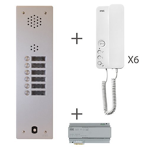 Urmet KA83-106 Audio Kit with 6 Intercom, Voice Programmable
