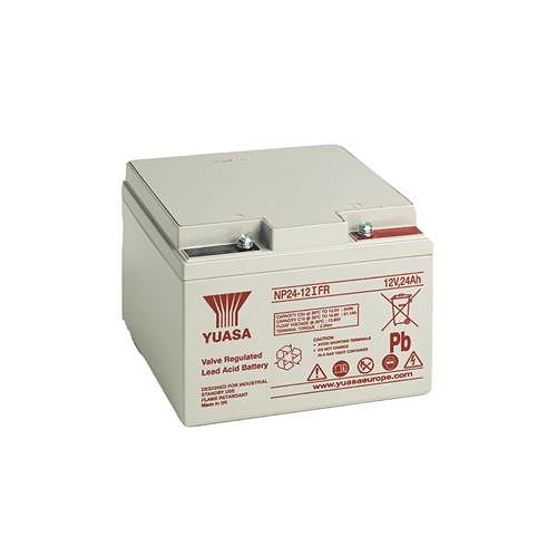 Yuasa NP24-12IFR Industrial NP Series, 12V 24Ah Valve Regulated Lead Acid Battery, Flame Retardant, 20-Hr Rate Capacity, General Purpose