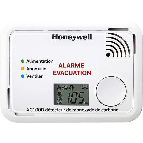 Honeywell Home XC100D-NEFR-A Détecteur autonome de monoxyde de carbone XC  Series avec écran LCD