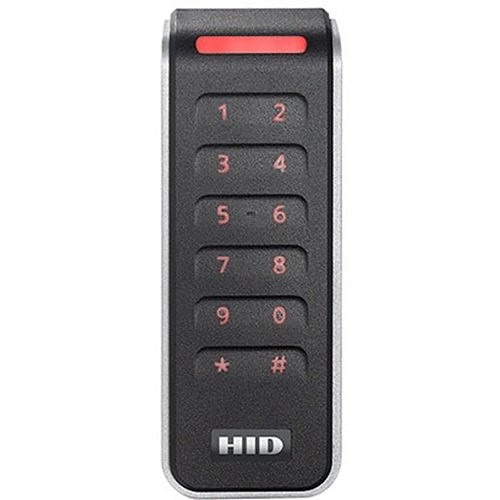 HID 20KTKS-01-00001H Signo 20K Mullion Keypad Reader with Terminal Strip, Seos Profile, Wiegand, 4bit Message, Black/Silver