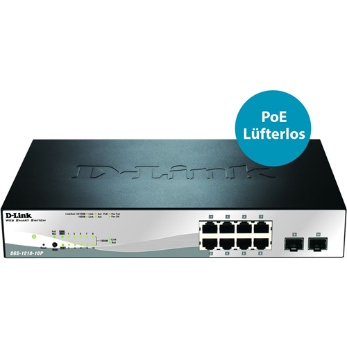 Commutateur Ethernet D-Link WebSmart DGS-1210-10 8 Ports POE - Niveau 3