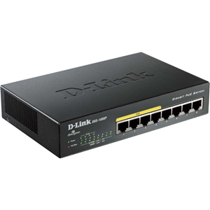 Commutateur Ethernet D-Link DGS-1008P 8 Ports - Gigabit Ethernet - 10/100/1000Base-T - 2 Couche support&eacute;e - Syst&egrave;me d'alimentation - Paire torsad&eacute;e - PoE Ports - Bureau