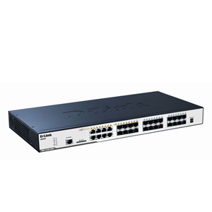 Commutateur Ethernet D-Link xStack DGS-3120 DGS-3120-24PC 24 Ports G&eacute;rable - 10/100/1000Base-T - 2 Couche support&eacute;e - 4 Emplacements SFP - Paire torsad&eacute;e - Bureau