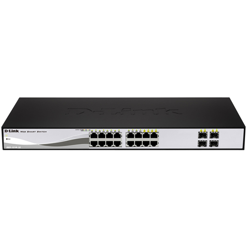 Commutateur Ethernet D-Link DGS-1210-20 20 Ports G&eacute;rable - 2 Couche support&eacute;e - Paire torsad&eacute;e, Fibre Optique - Bureau, Montable en rack