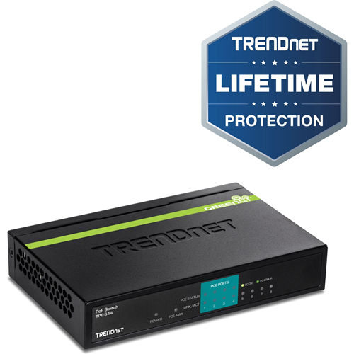 Commutateur Ethernet TRENDnet TPE-S44 8 Ports - 2 Couche support&eacute;e - Adaptateur - 2,10 W Power Consumption - 30 W Budget PoE - Paire torsad&eacute;e - PoE Ports - Bureau - 5 an(s) Garatie limit&eacute;e