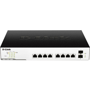 Commutateur Ethernet D-Link DGS-1100-10MP 8 Ports G&eacute;rable - 8 R&eacute;seau, 2 slot d'extension - Paire torsad&eacute;e, Fibre Optique - 2 Couche support&eacute;e - Bureau