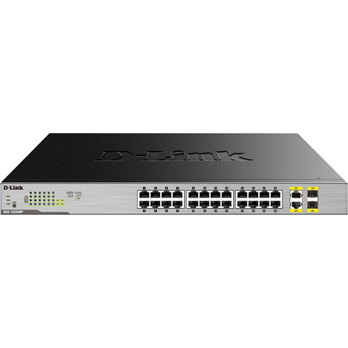 Commutateur Ethernet D-Link DGS-1026MP 26 Ports - 2 Couche support&eacute;e - Modulaire - Fibre Optique, Paire torsad&eacute;e - 1U Haut - Bureau, Montable en rack