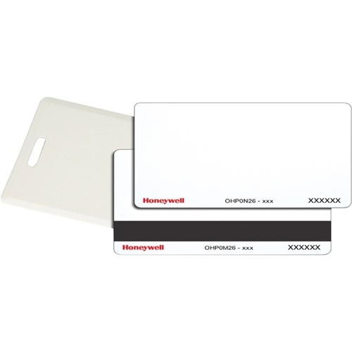 Badge Honeywell OmniProx - Imprimable - Carte Proximity - 54,23 mm x 85,98 mm Longueur - 25 - Ouverture "Clamshell" (coquillage) - Blanc mat - Acrylonitrile butadi&egrave;ne styr&egrave;ne (ABS), Chlorure de polyvinyle (PVC).