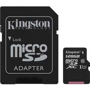 Carte microSDXC Kingston Canvas Select - 128 Go - Classe 10/UHS-I (U1) - 80 Mo/s en Lecture - 10 Mo/sSpaceen Écriture