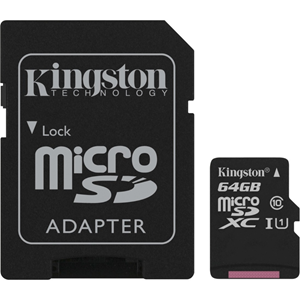 Carte microSDXC Kingston Canvas Select - 64 Go - Classe 10/UHS-I (U1) - 80 Mo/s en Lecture - 10 Mo/sSpaceen Écriture