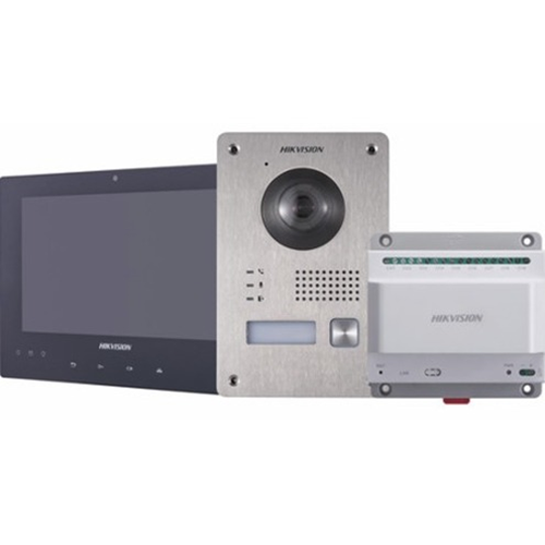 Portier Vid&eacute;o Hikvision DS-KIS701 17,8 cm (7") - Écran tactile LCD TFT - 2 M&eacute;gapixels - CMOS - Half-Duplex - Acier inoxydable - Entr&eacute;e de porte