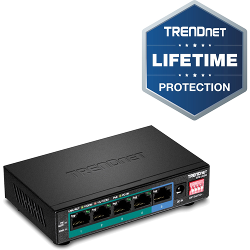 Commutateur Ethernet TRENDnet TPE-LG50 5 Ports - Nouveau - 2 Couche support&eacute;e - 36,30 W Power Consumption - Paire torsad&eacute;e - Fixation au mur