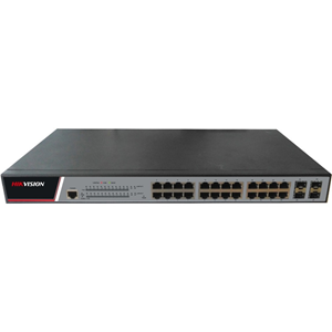 Commutateur Ethernet Hikvision DS-3E2528P 24 Ports G&eacute;rable - 2 Couche support&eacute;e - Modulaire - 380 W Budget PoE - Fibre Optique, Paire torsad&eacute;e - PoE Ports