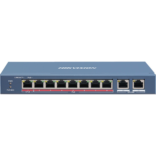Commutateur Ethernet Hikvision Pro DS-3E0310HP-E 8 Ports - 2 Couche support&eacute;e - Paire torsad&eacute;e