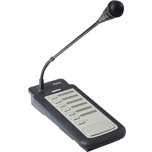 Pupitre d'appel pour six zones avec microphone unidirectionnel et carillons d'alerte. - De table