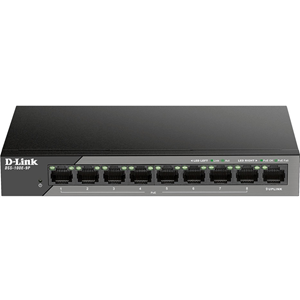 Commutateur Ethernet D-Link DSS-100E-9P 9 Ports - 2 Couche support&eacute;e - 92 W Budget PoE - Paire torsad&eacute;e - PoE Ports - Bureau