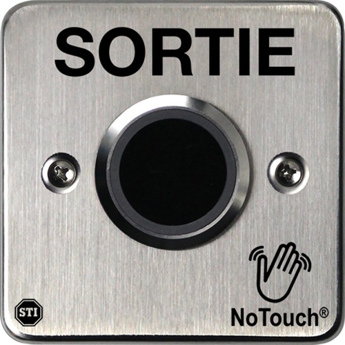 STI NoTouch Bouton sans Contact - Simple - Argent&eacute; - Acier inoxydable