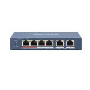 Commutateur Ethernet Hikvision DS-3E0106HP-E 4 Ports - 2 Couche support&eacute;e - Paire torsad&eacute;e - Bureau