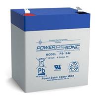 Powersonic PS-1242 PS Series, 12V, 4.5Ah, 6 Cells, Valve Regulated Lead Acid Rechargable Battery, 20-Hr Rate Capacity 