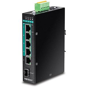 Commutateur Ethernet TRENDnet TI-PG541 5 Ports - 10/100/1000Base-T, 1000Base-X - 2 Couche support&eacute;e - 1 Emplacements SFP - Montage sur rail